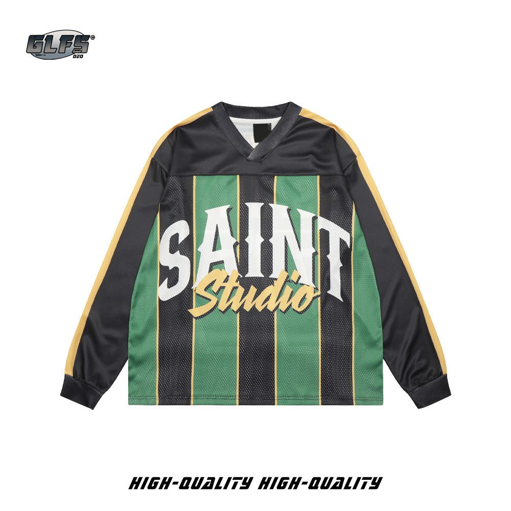 Mesh Sporty Stripe Long Sleeve T-Shirt WN26595