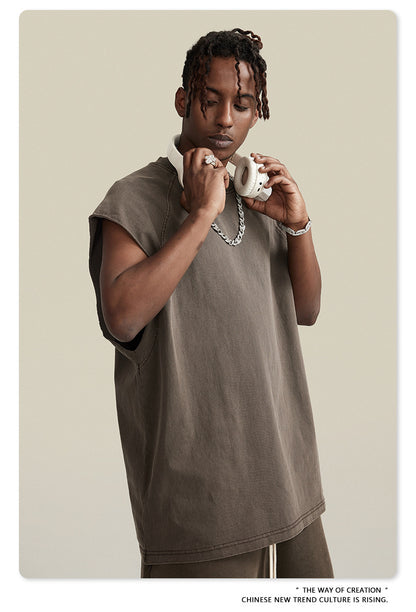 Washed Oversize Tank Top T-shirt WN6447