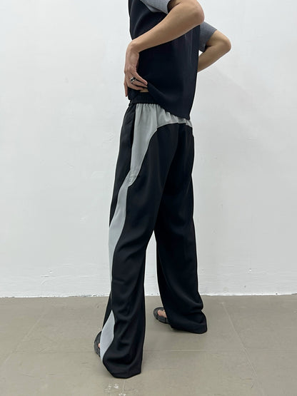 Splicing High Waist Wide-Leg Straight Sweatpants WN7380