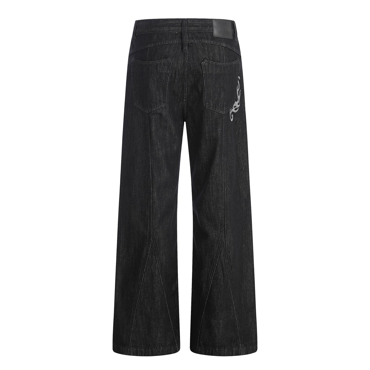 Washed Embroidery Flare Denim Jeans WN26066
