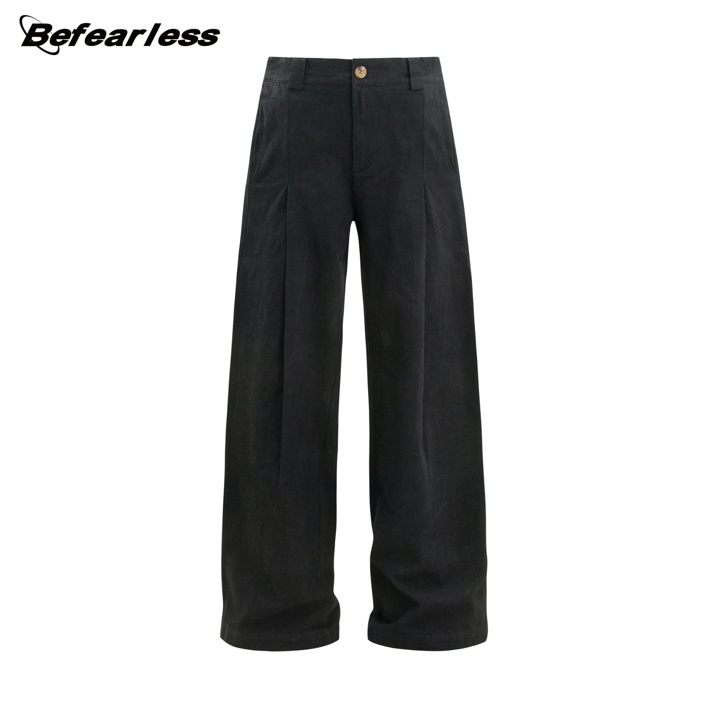 Washed Pleated Straight Trousers WN26353