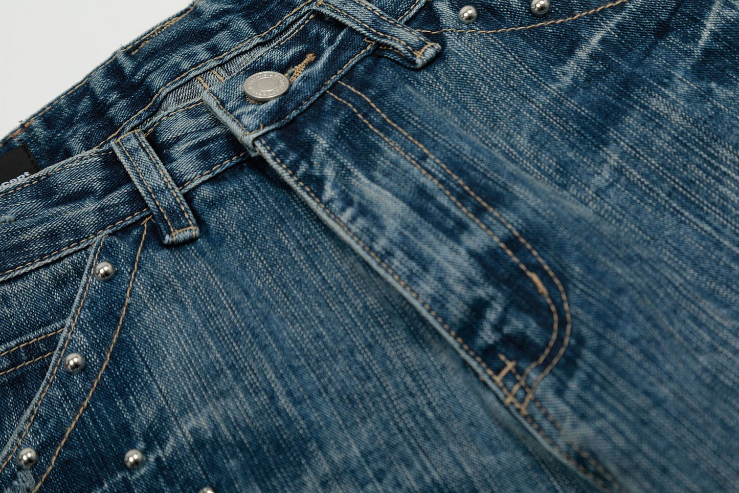 Washed Wide Leg Denim Jeans WN15513