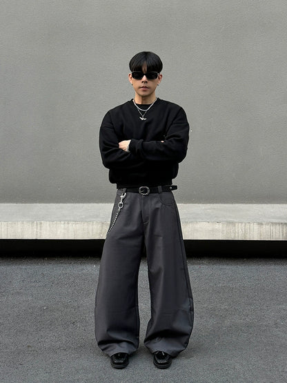 Wide Leg Straight Baggy Trousers WN19558