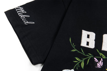 Floral Intricate Embroidery Short Sleeve T-Shirt WN26820