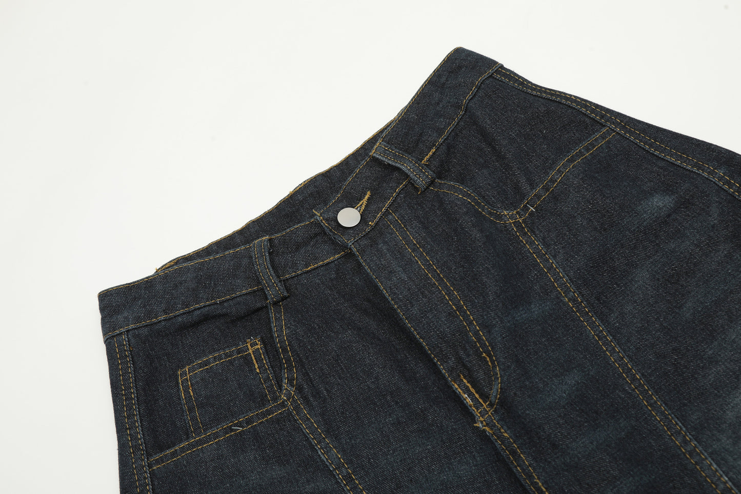 Patchwork Washed Wide-Leg Denim Jeans WN11293