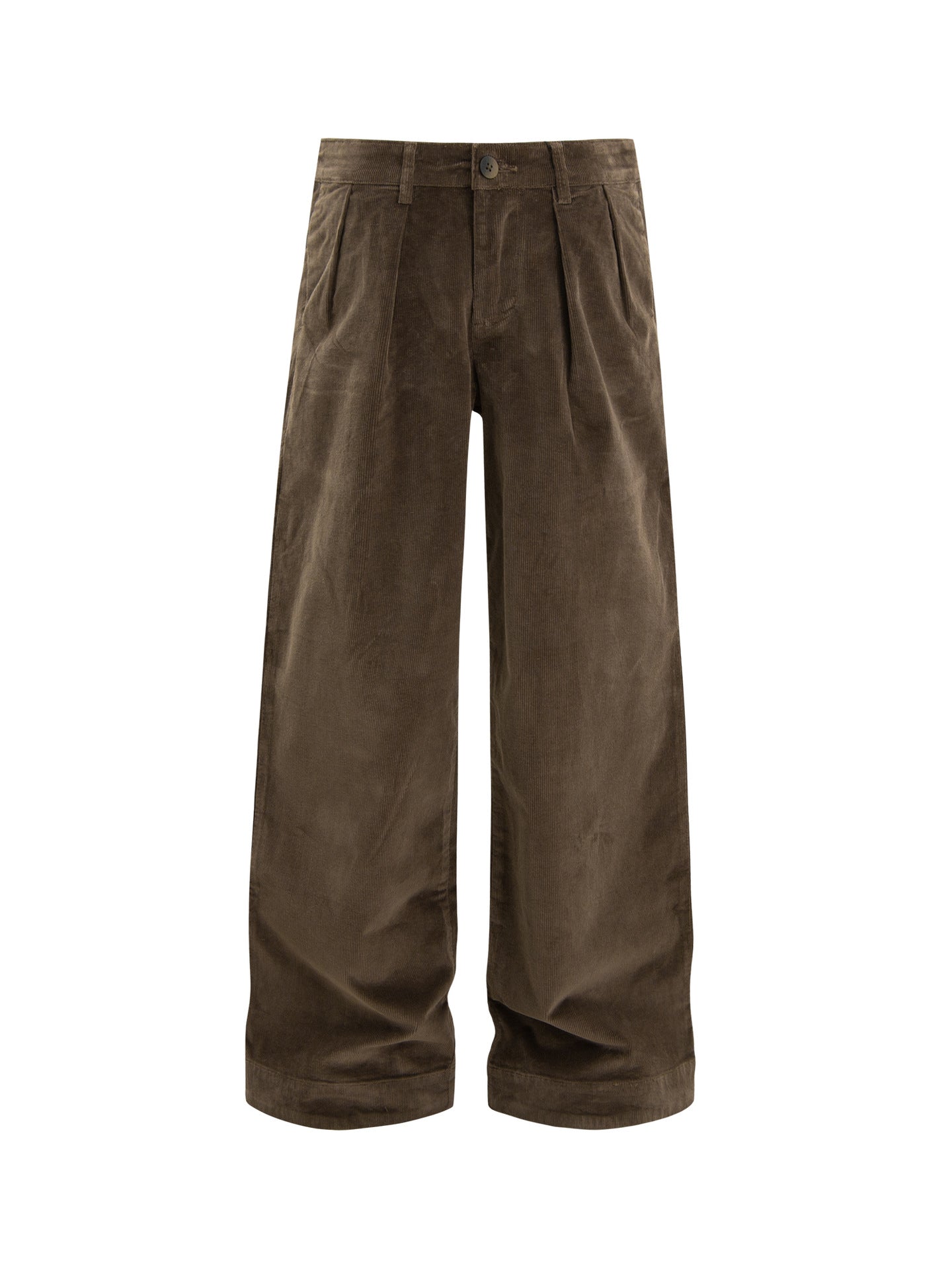 Washed Corduroy Pleats Wide Leg Pants WN26254