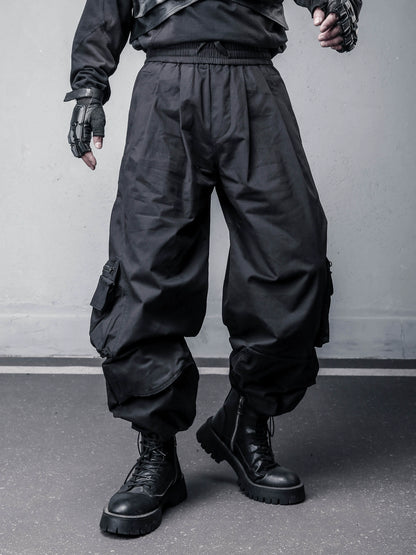 Large Pocket Wash Wide Leg Cargo Pants WN22353