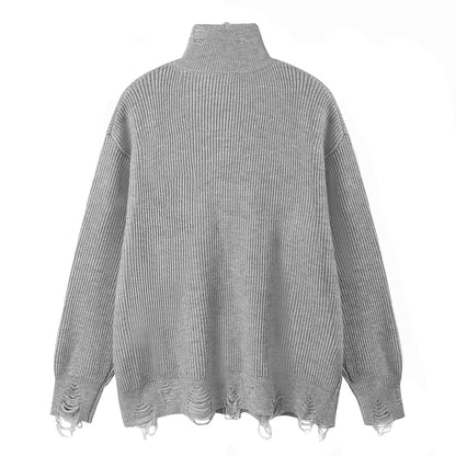 Abstract Print Zipper Knit Cardigan WN11511