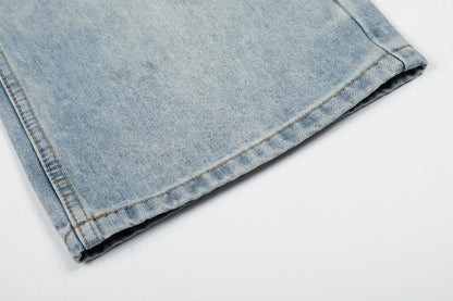 Washed Whisker Wide Leg Denim Jeans WN26092