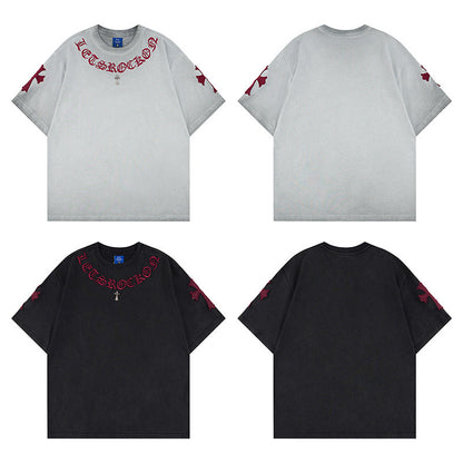 Washed Cross Logo Short Sleeve T-Shirt WN25796