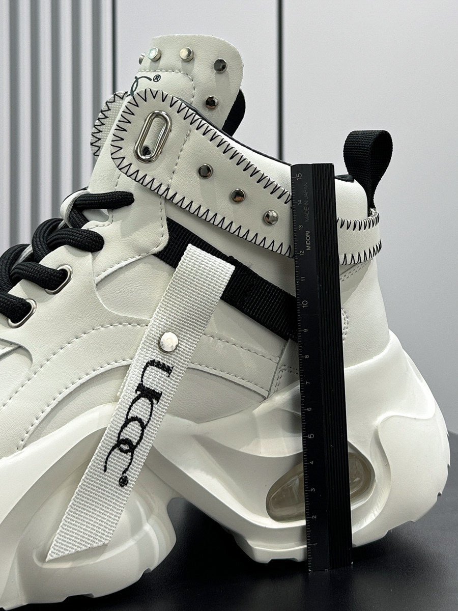 Studs Strap Buckle High-Top Chunky Sole Sneakers WN24584
