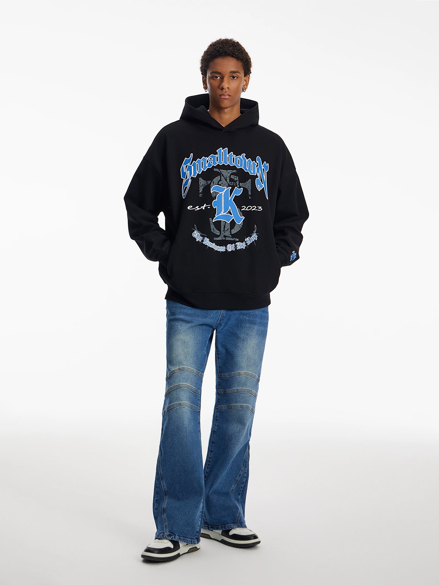 Broken Thorn Print Pullover Hoodie WN11939