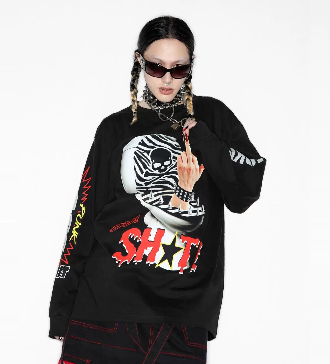 Graphic Letter Print Long Sleeve T-Shirt WN22250