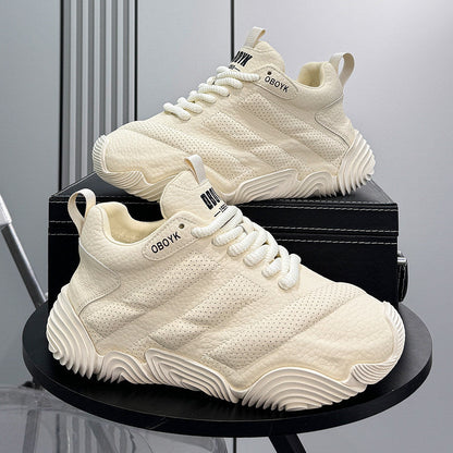 Platform Knit Chunky Lace-Up Sneakers WN24830