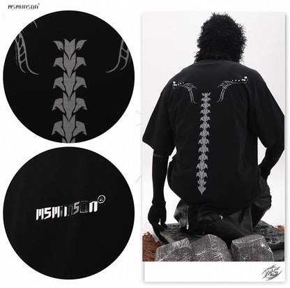 Spine Design Heavyweight Pure Cotton Short Sleeve T-Shirt WN18656