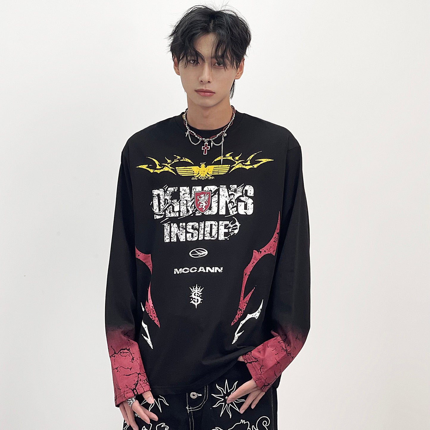 Dark Style Design Long Sleeve T-Shirt WN24272