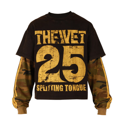 Fake Layered Camouflage Number Long Sleeve T-Shirt WN26651