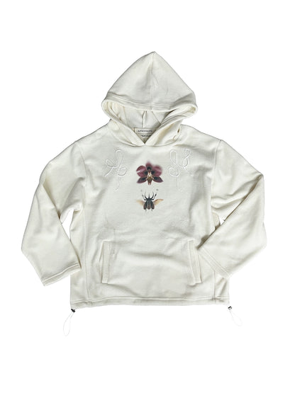 Beetle and Orchid Embroidery Double-Sided Fleece Hoodie WN18872