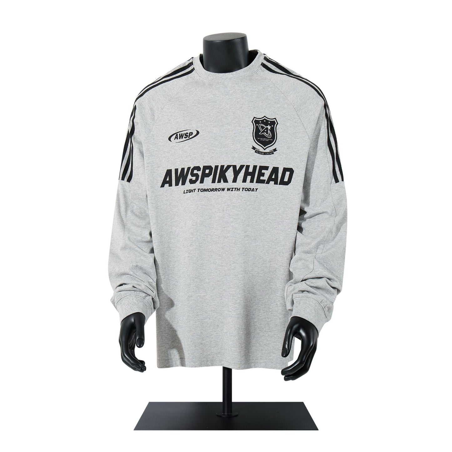 High-Neck Heavyweight Stripe Long Sleeve T-Shirt WN25629