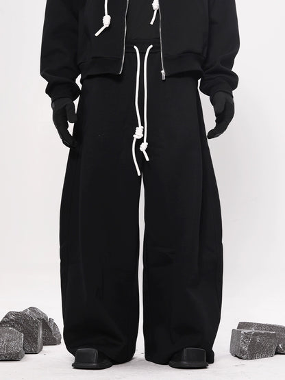 Plain Design Drawstring Wide Leg Sweatpants WN18618