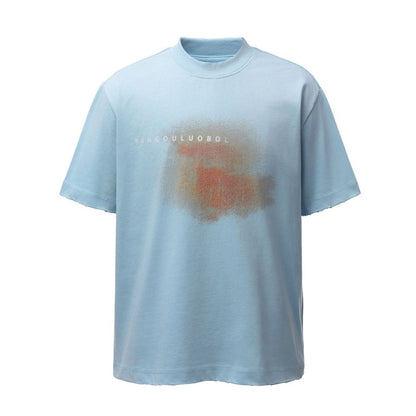 Gradient Fade Letter Print Short Sleeve T-Shirt WN26808