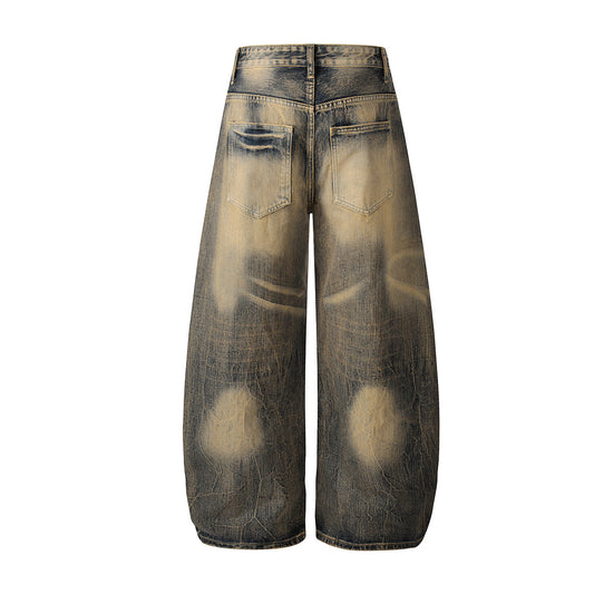 Washed Fade Wide Leg Denim Jeans WN25414