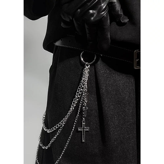 WN23974 UUCSCC hip-hop trendy brand double-chain stainless steel trouser chain hanging chain ins clothing accessories personalized waist chain bag bag charm WN23974