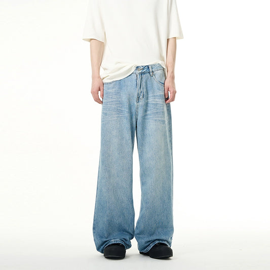 Wash Wide Leg Straight Denim Jeans WN7605