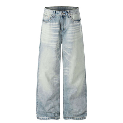 Washed Whisker Wide Leg Denim Jeans WN26092