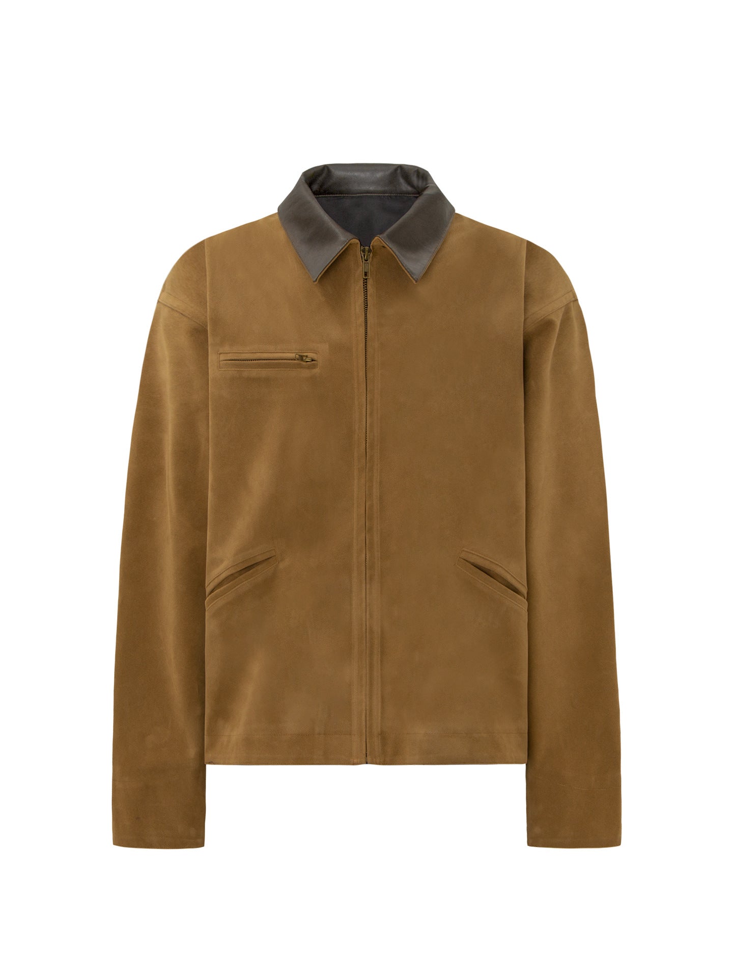 Color Block Turn-Down Collar Zip Jacket WN26190