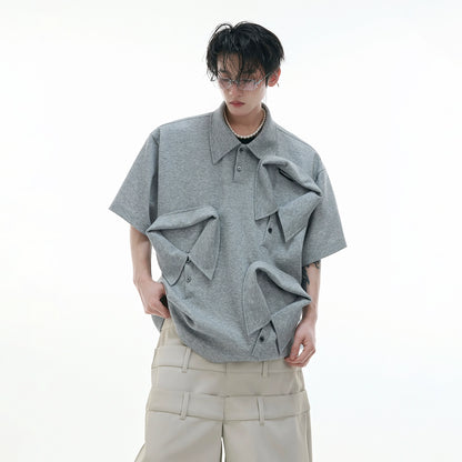 Multi-Collar Cotton Heavyweight Short Sleeve Polo Shirt WN18333