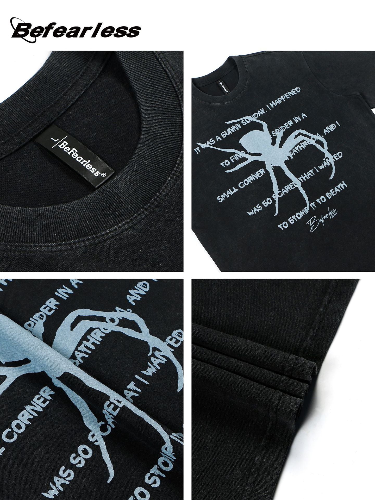 Spider Letter Print Short Sleeve T-Shirt WN26205