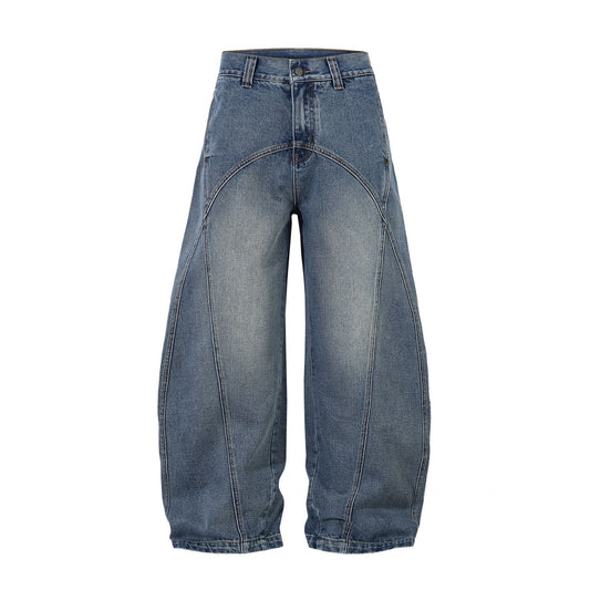 Washed Split-Design Denim Jeans WN13119