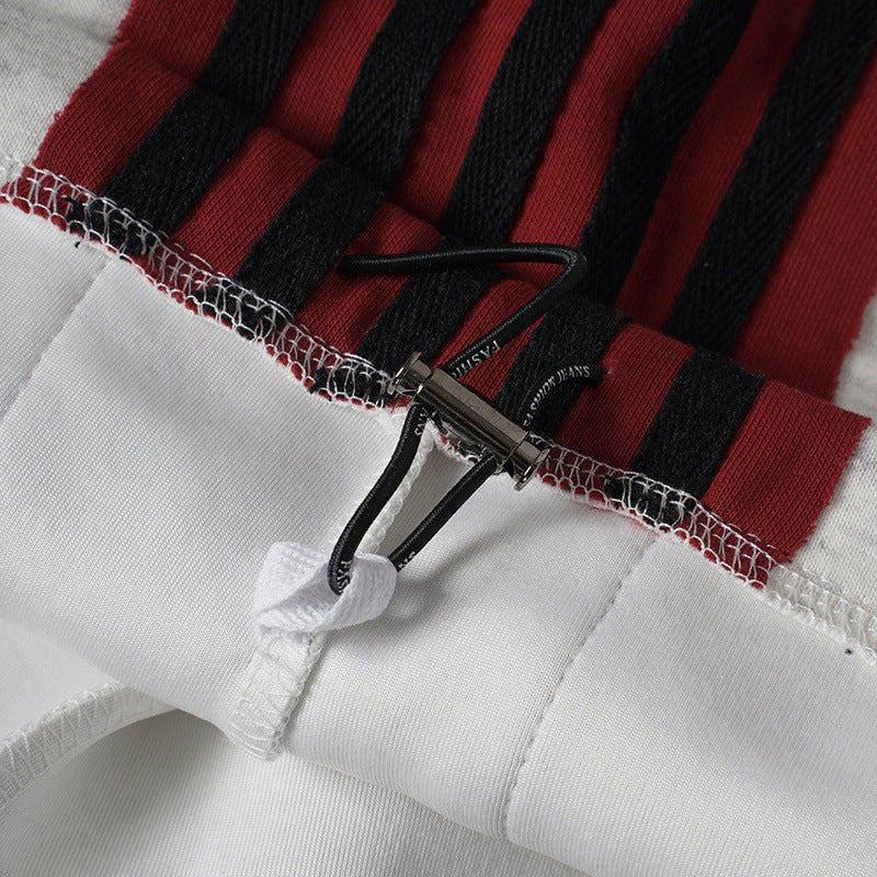 Stripe Embroidery Wide Leg Sweatpants WN28065