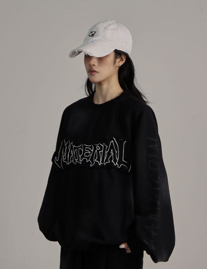 Dirty Washed Logo Print Sweatshirt WN25789