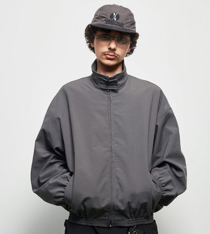 Vintage Imitation Oversize Stand Neck Jacket WN22936