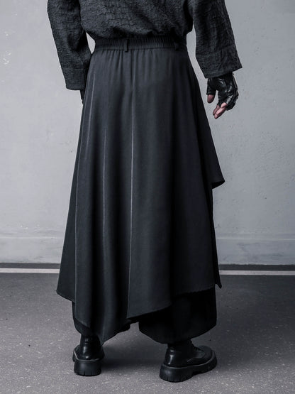 Deconstructed Multi Layer Mix Patch Wide Leg Trousers WN22364