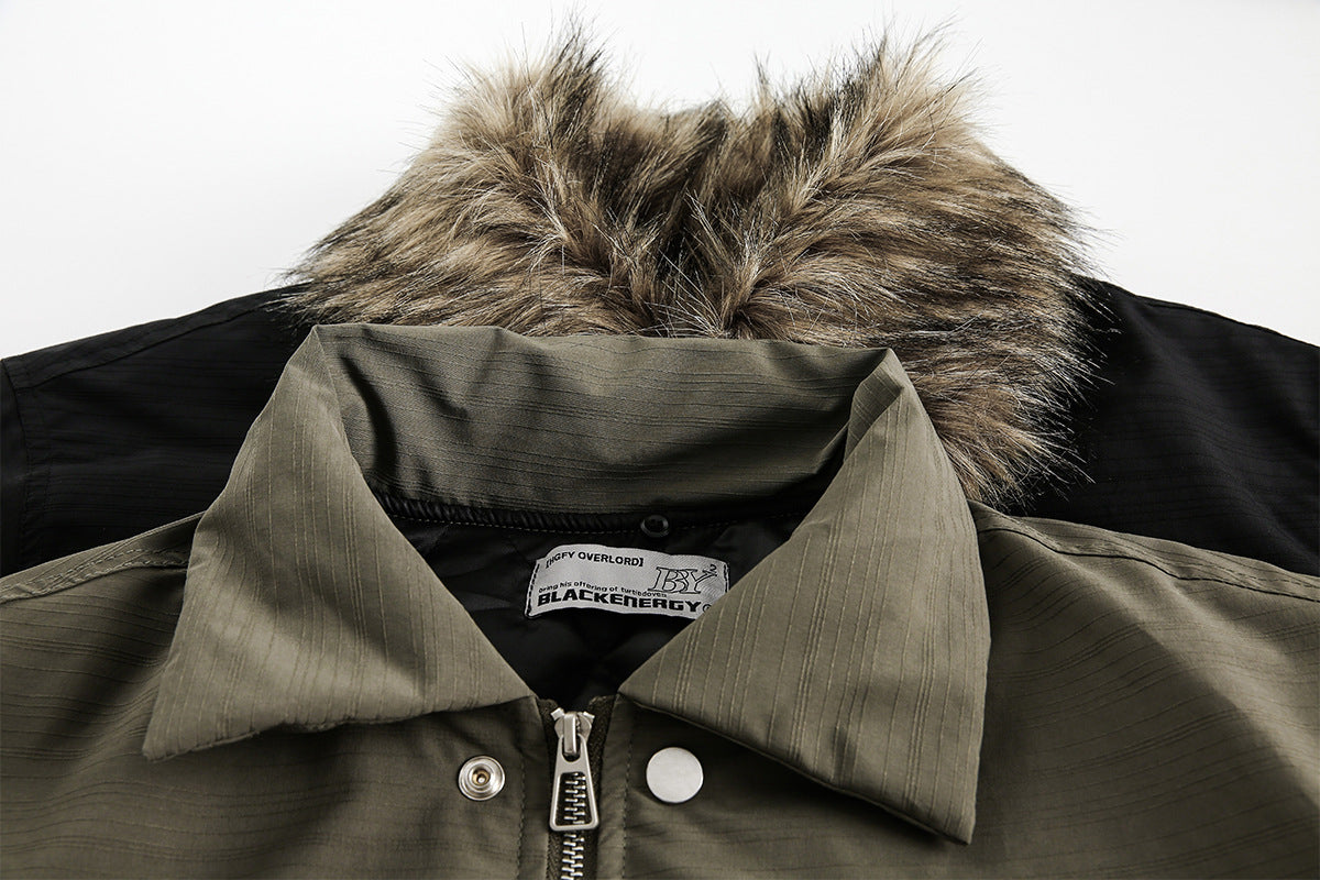 Detachable Fur Collar Flight Jacket WN12705