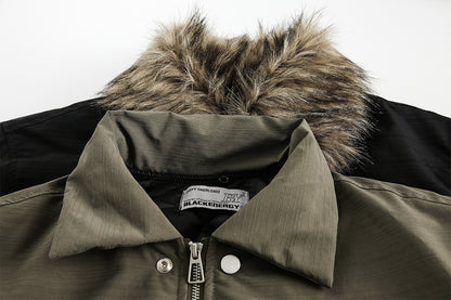 Detachable Fur Collar Flight Jacket WN12705