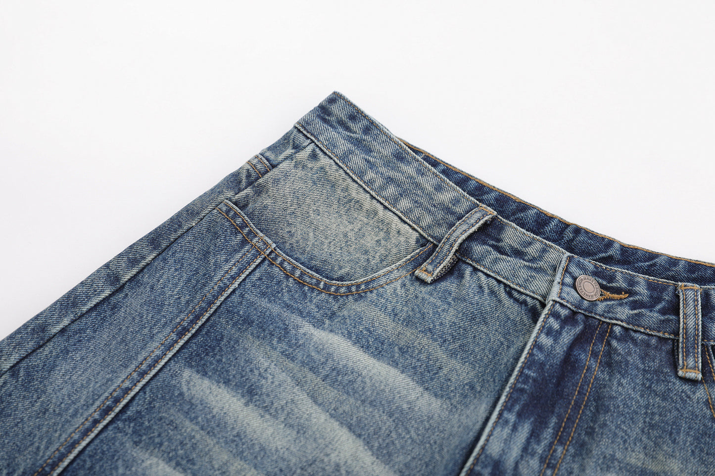 Denim Wash Wide Leg Half Pants WN25644