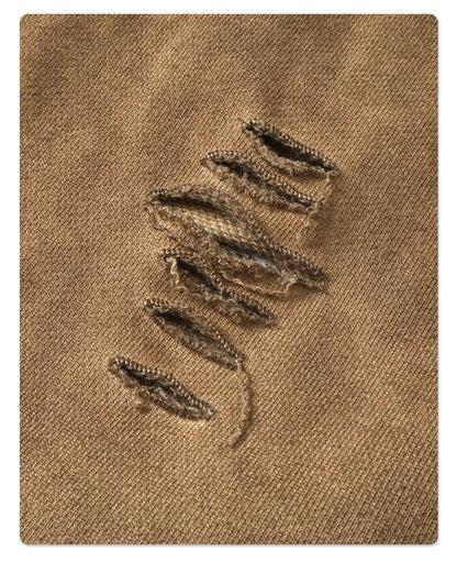 Oversize Drawstring Damage Hoodie WN9974