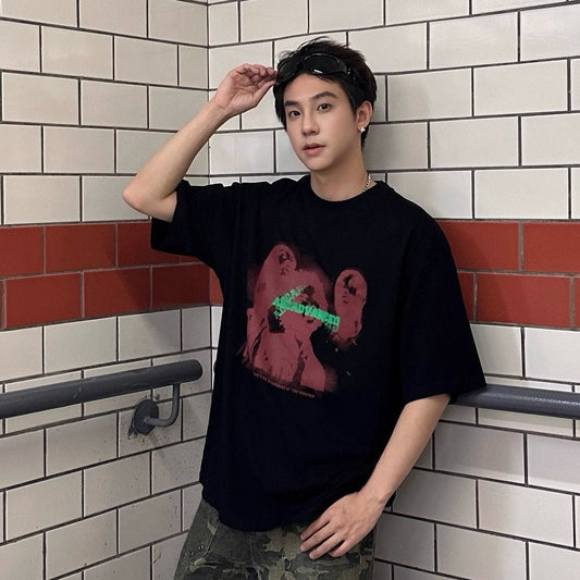 Portrait Print Oversize Short Sleeve T-Shirt WN25276