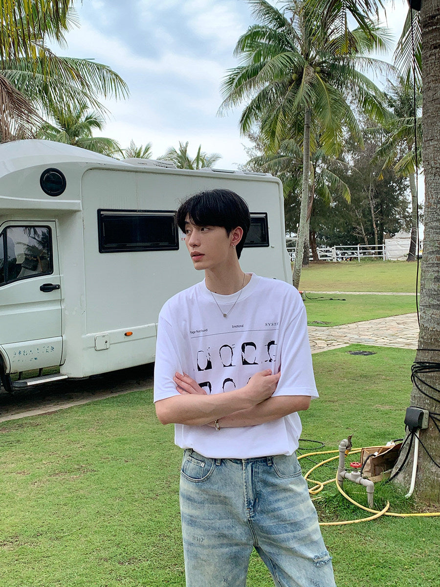 Graphic Print Oversize Short Sleeve T-Shirt WN24917