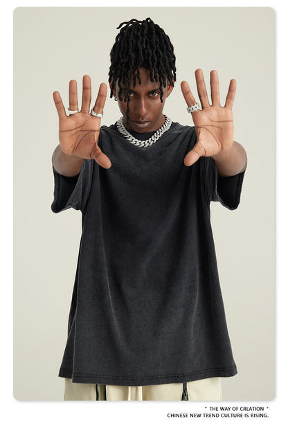 Washed Oversize Short-sleeve T-shirt WN6443