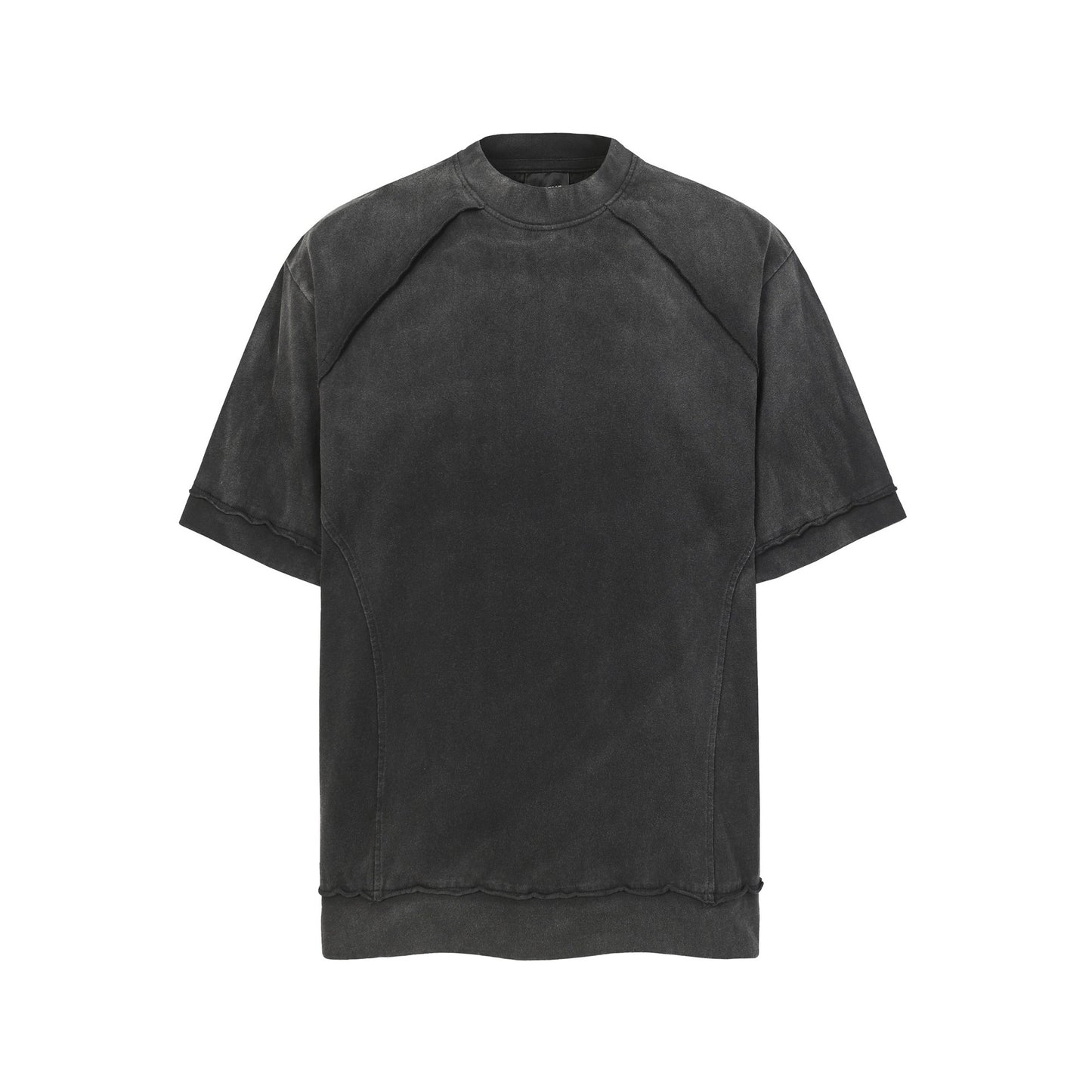 Washed Damage Raw Edge Short Sleeve T-Shirt WN23056