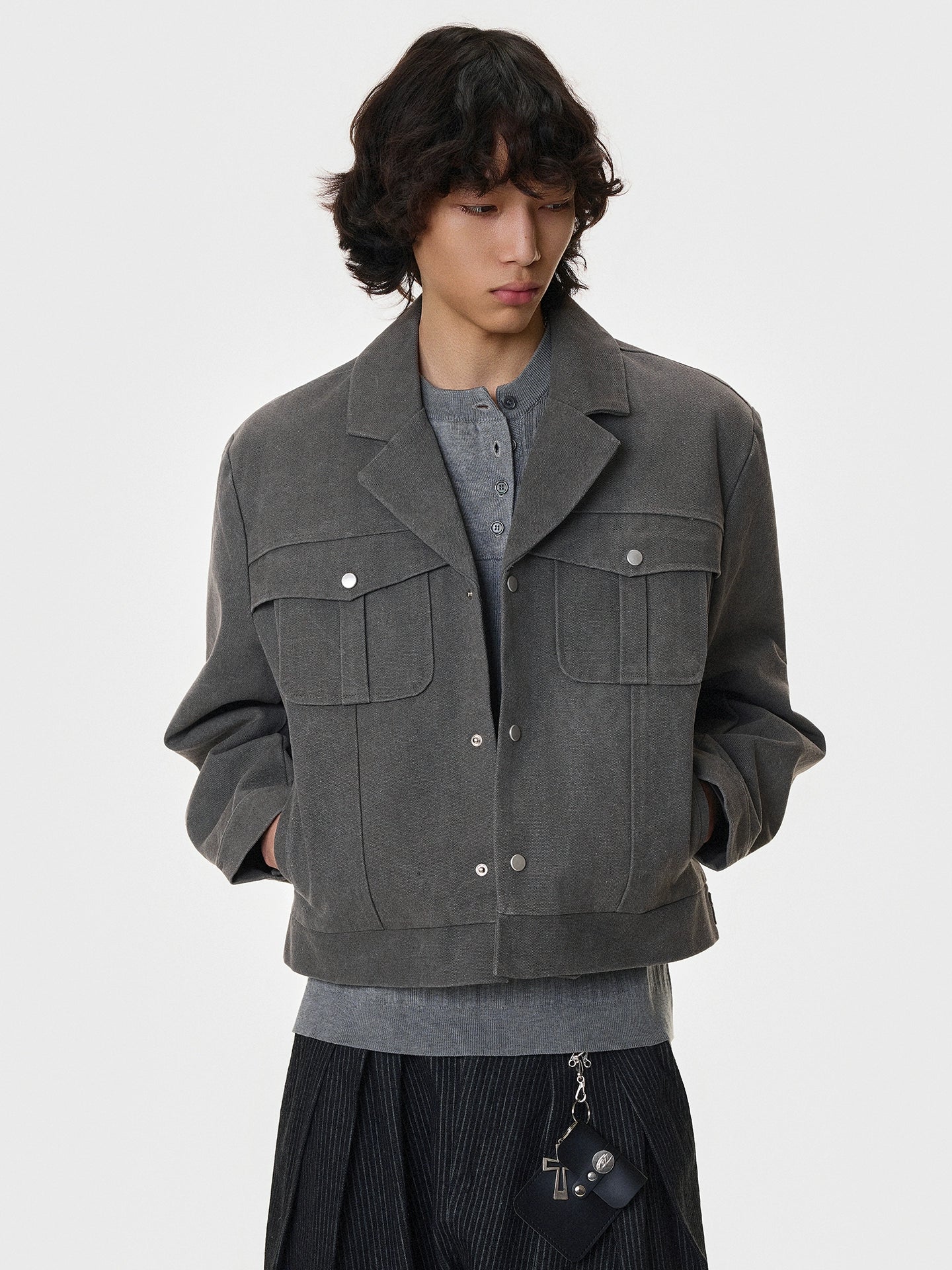 Canvas Multi-Pocket Short Jacket WN21402