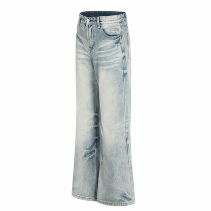Washed Whiskers Flare Denim Jeans WN25832
