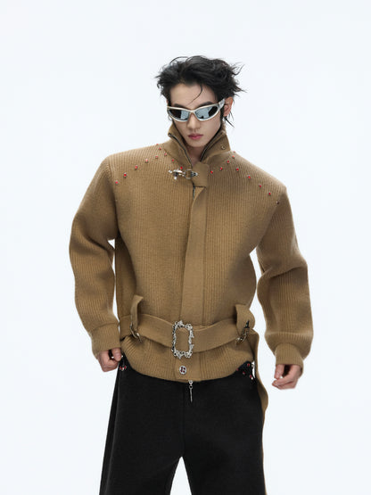 Cropped Zipper Knit Cardigan Jacket WN22681