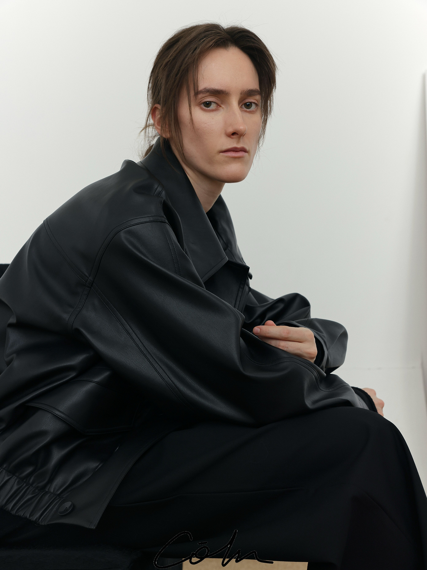 Short PU Leather Zipper jacket WN21514