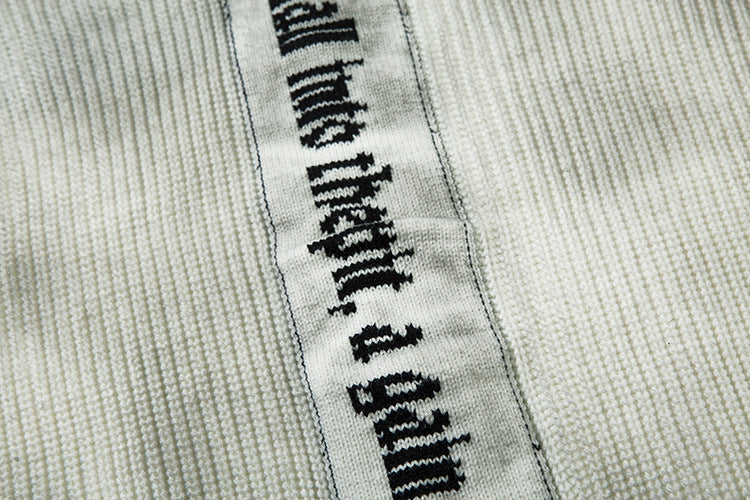 Spray-Paint Tie-Dye Cross Stand Neck Zipper Knit Cardigan WN11238